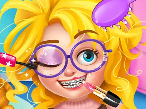 Nerdy গার্ল মেকআপ সেলুন খেলা